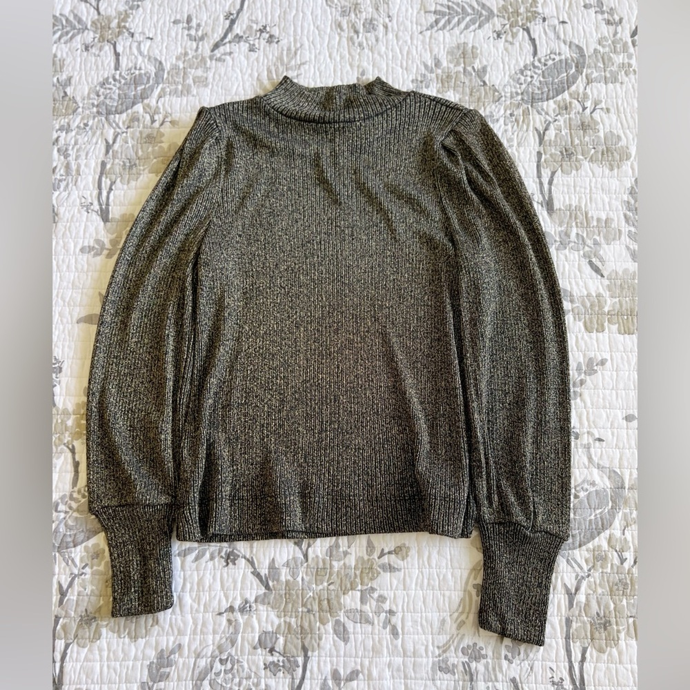 Loft Mock Turtleneck Ribbed Long Sleeve Sweater Top NWT • S